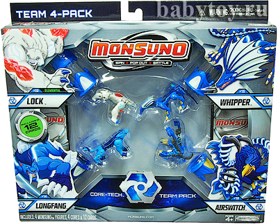 Monsuno    4  (Combat 4-Packs) - Lock, Longfang, Whipper, Airswitch