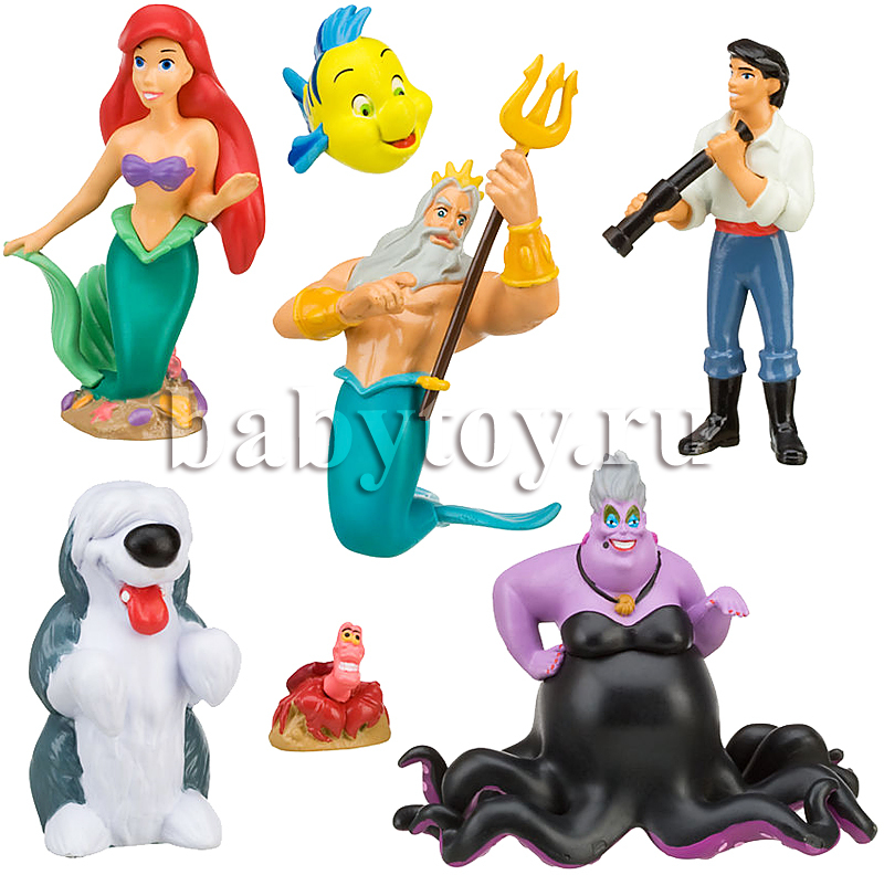 Набор персонажей. Bullyland the little Mermaid Ариэль 12355. Набор игрушек Русалочка Урсула. Герои из мультика Русалочка Ариэль. Набор Ариэль Русалочка фигурки.